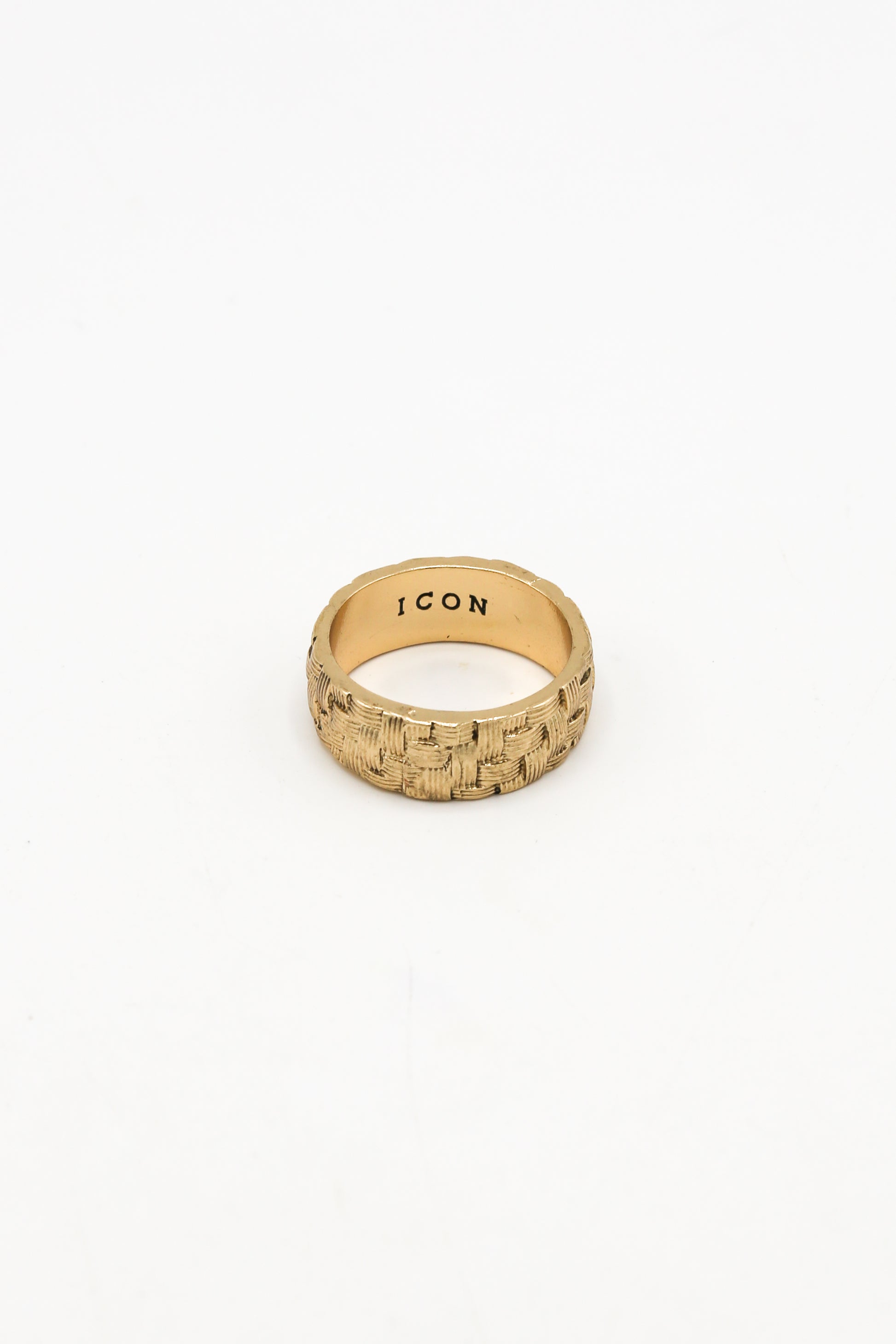 Icon Brand Gold Culture Clash Bamboo Weave Band Ring