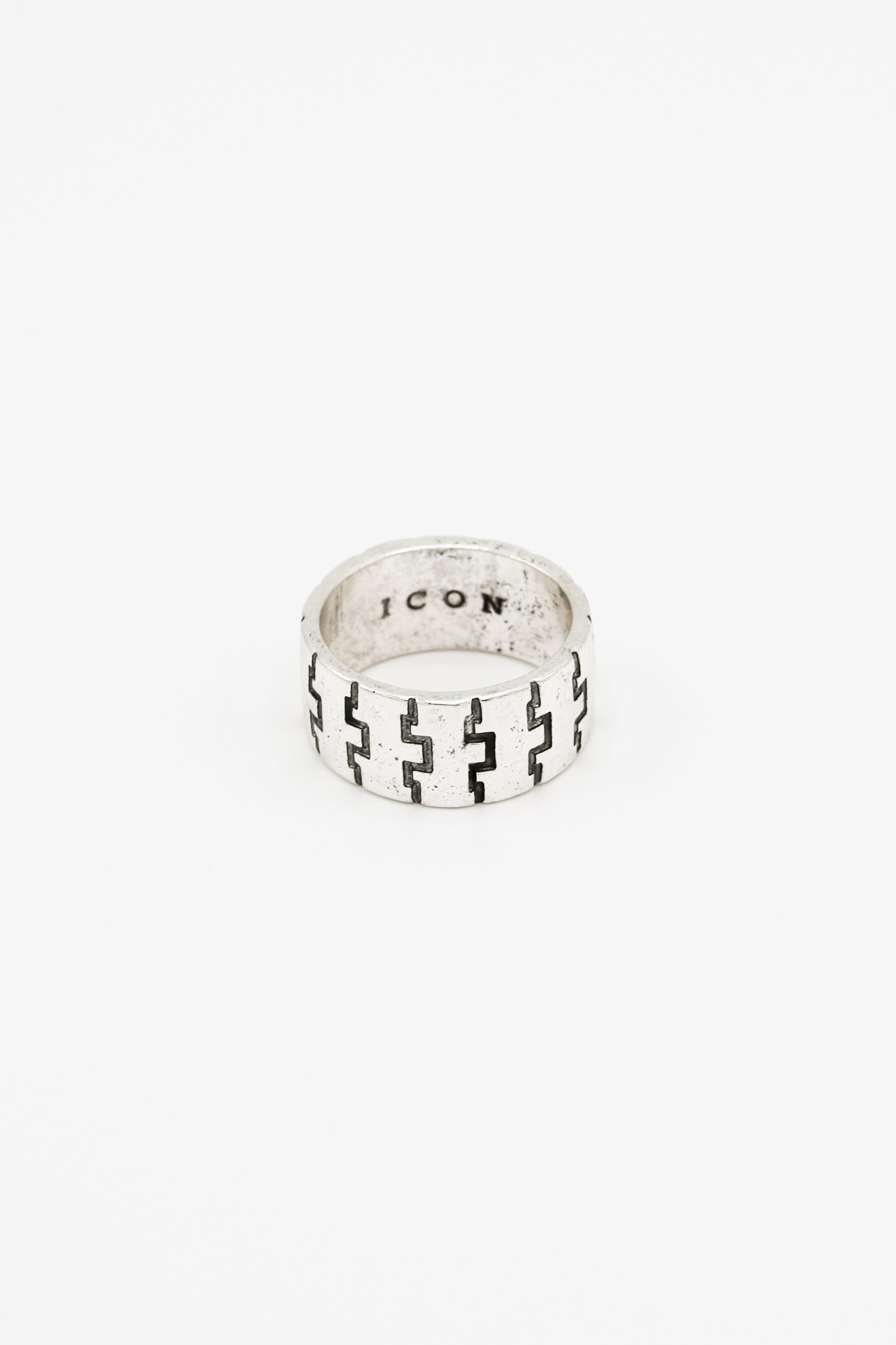 Icon Brand Silver Watch Strap Detail Band Ring