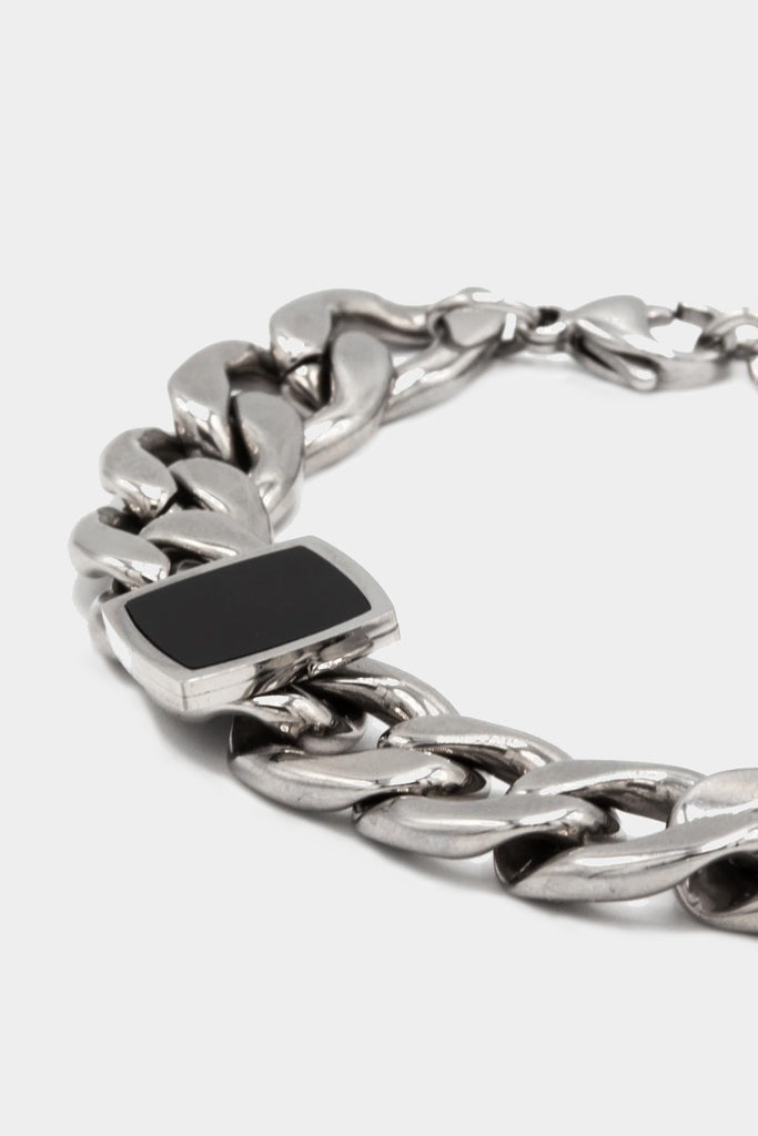 Icon Brand Silver Onyx Chain bracelet