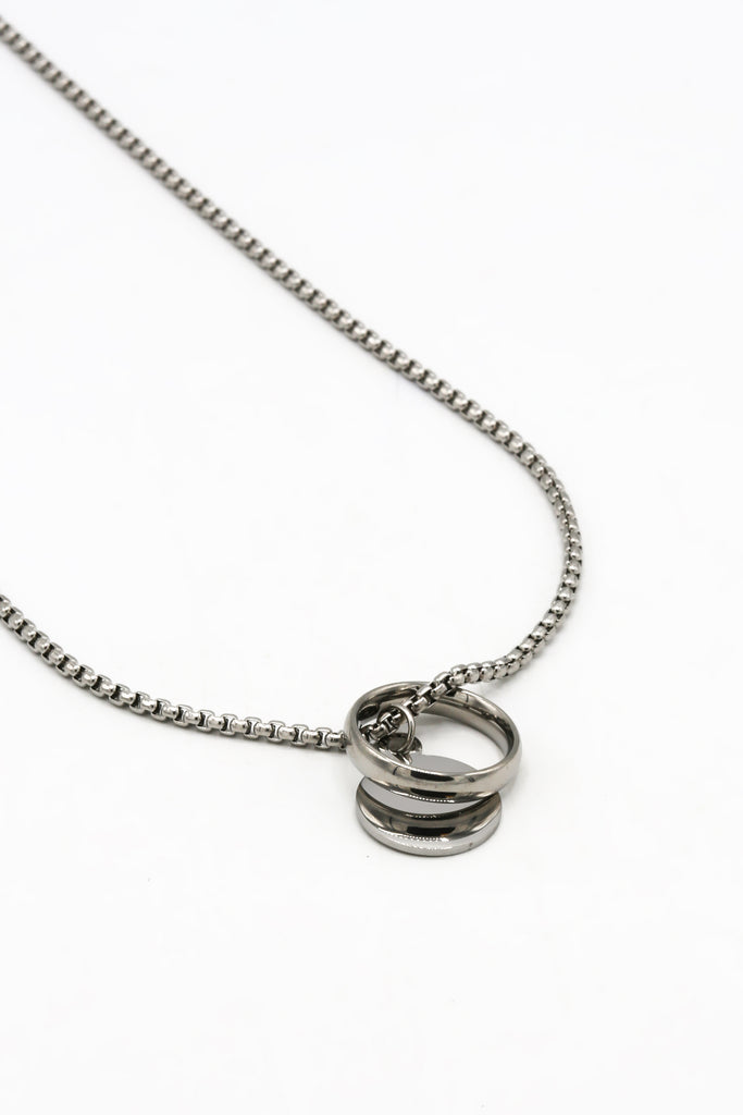Icon Brand Silver Band Ring Necklace