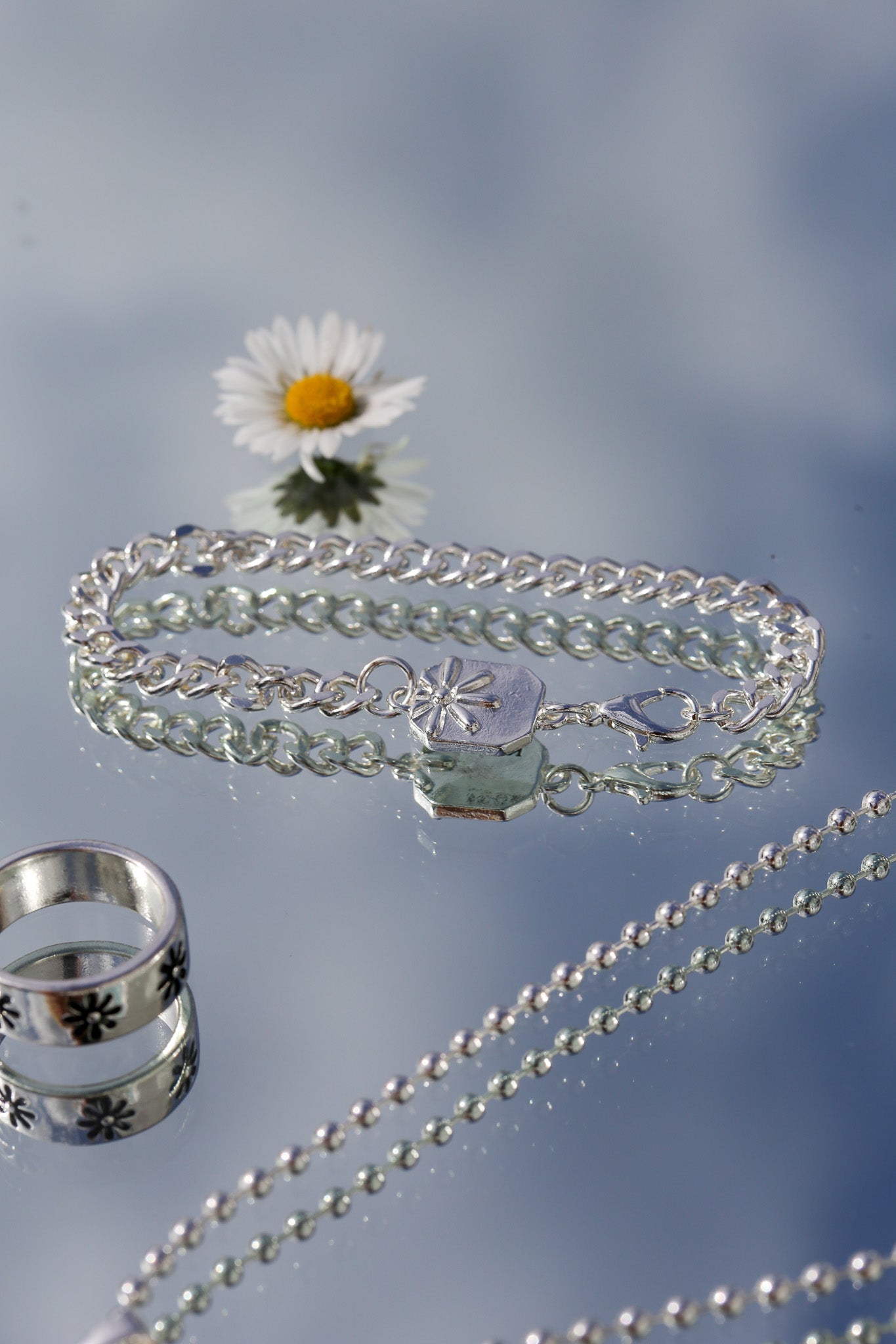 Silver Daisies Set