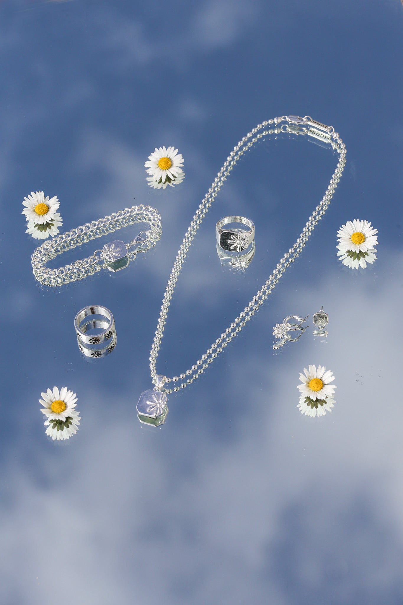 Silver Daisies Set