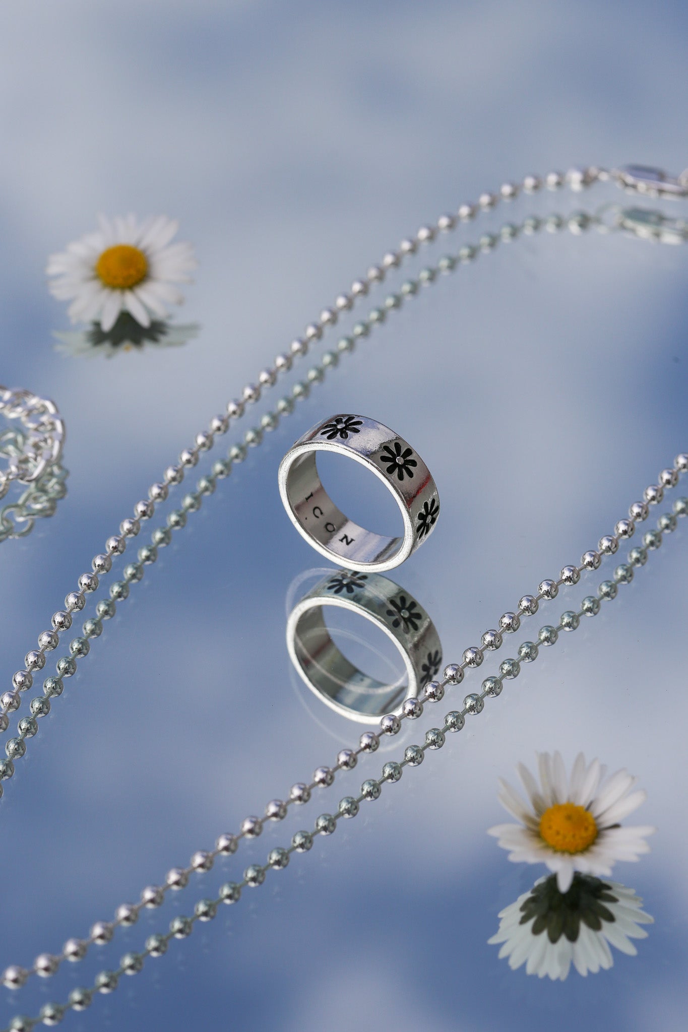 Silver Daisies Set