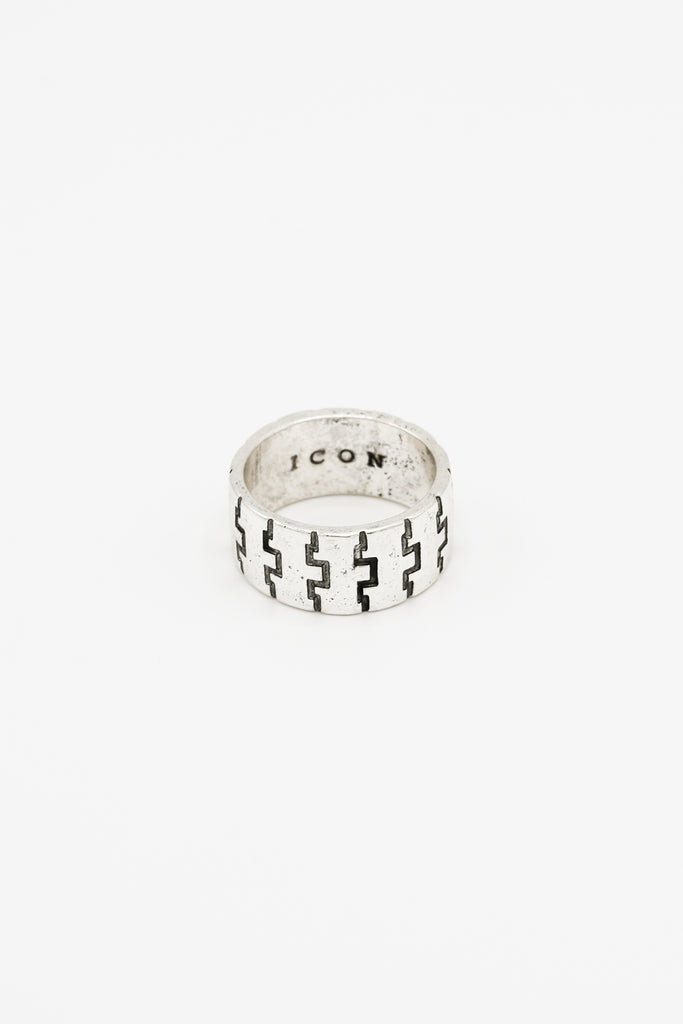 Icon Brand Silver Watch Strap Detail Band Ring