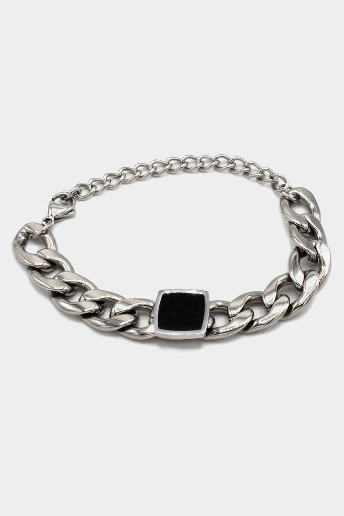 Icon Brand Silver Onyx Chain bracelet