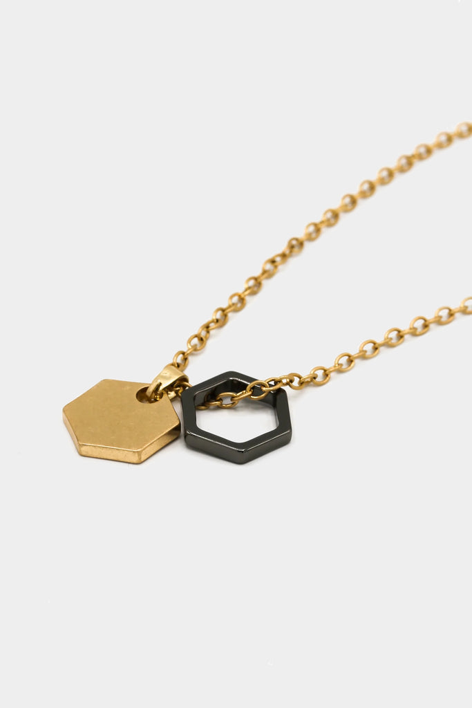 Icon Brand Gold Sunday Hexagon Cluster Necklace