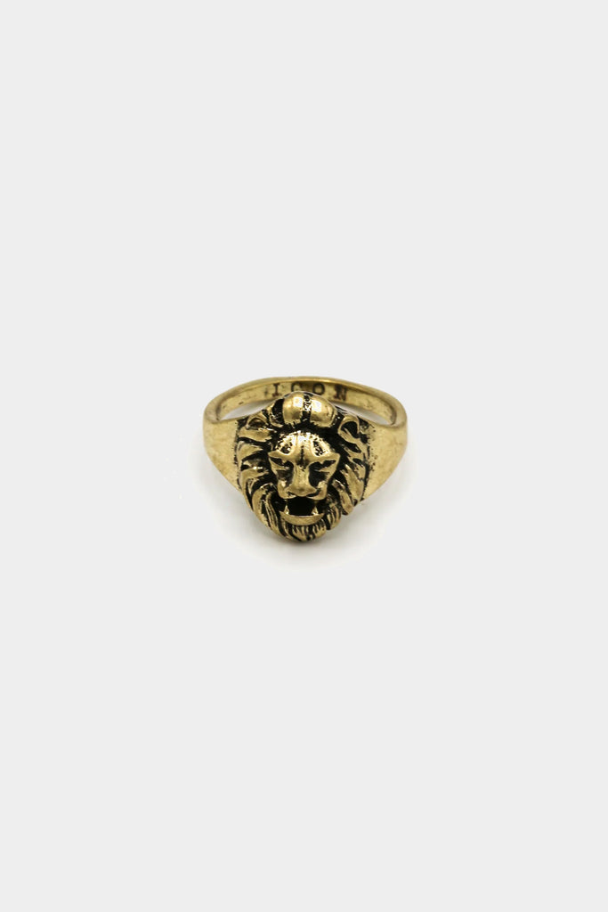 Icon Brand Gold Lion Head Signet